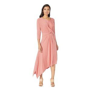 Elegant Pink Striped Women's Dress